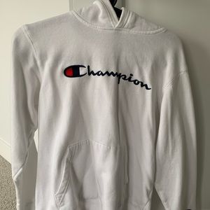 Boys white champions hoodie